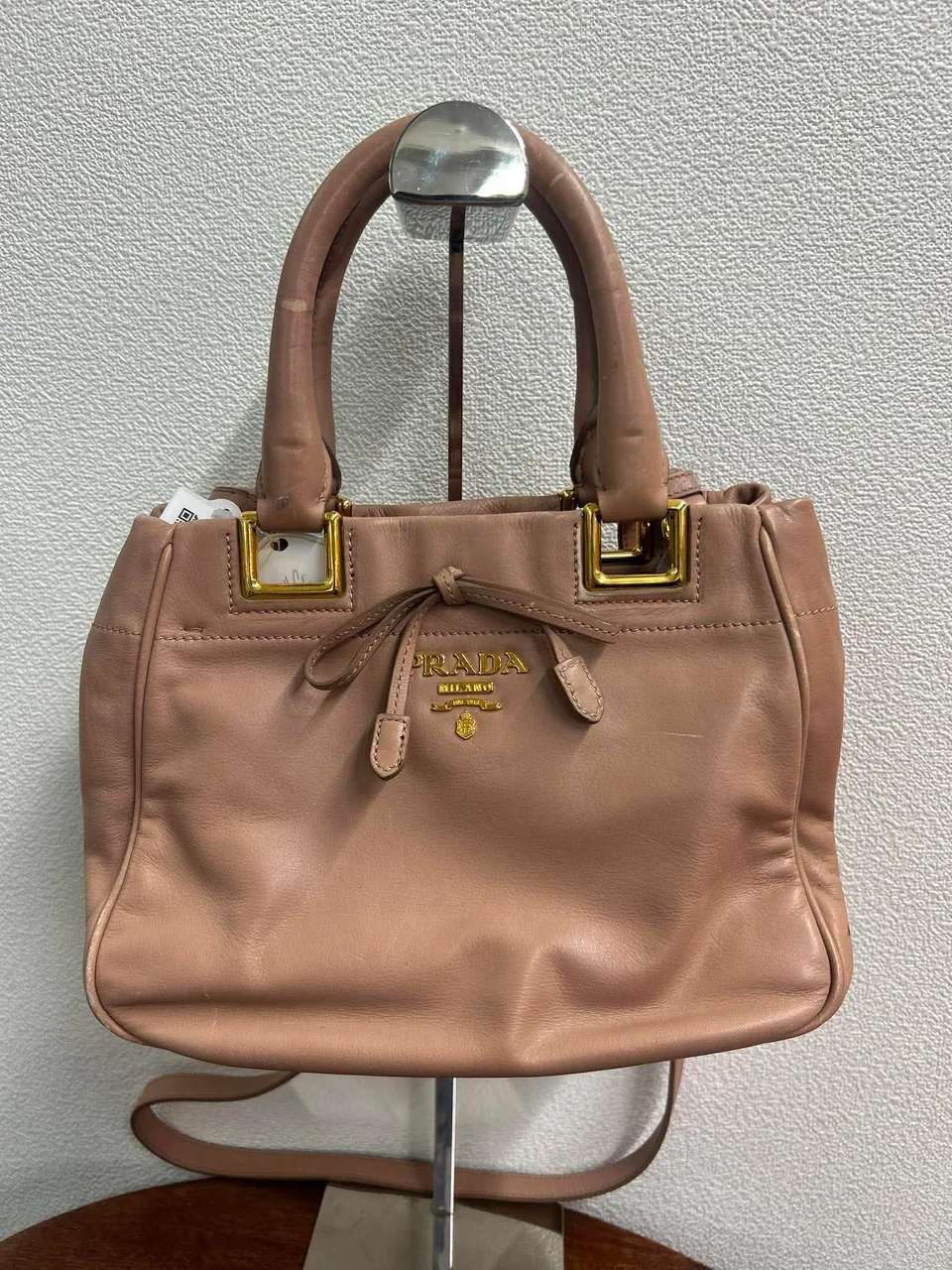BM-60 1454-3 PRADA TWO-WAY HANDBAG (BEIGE)