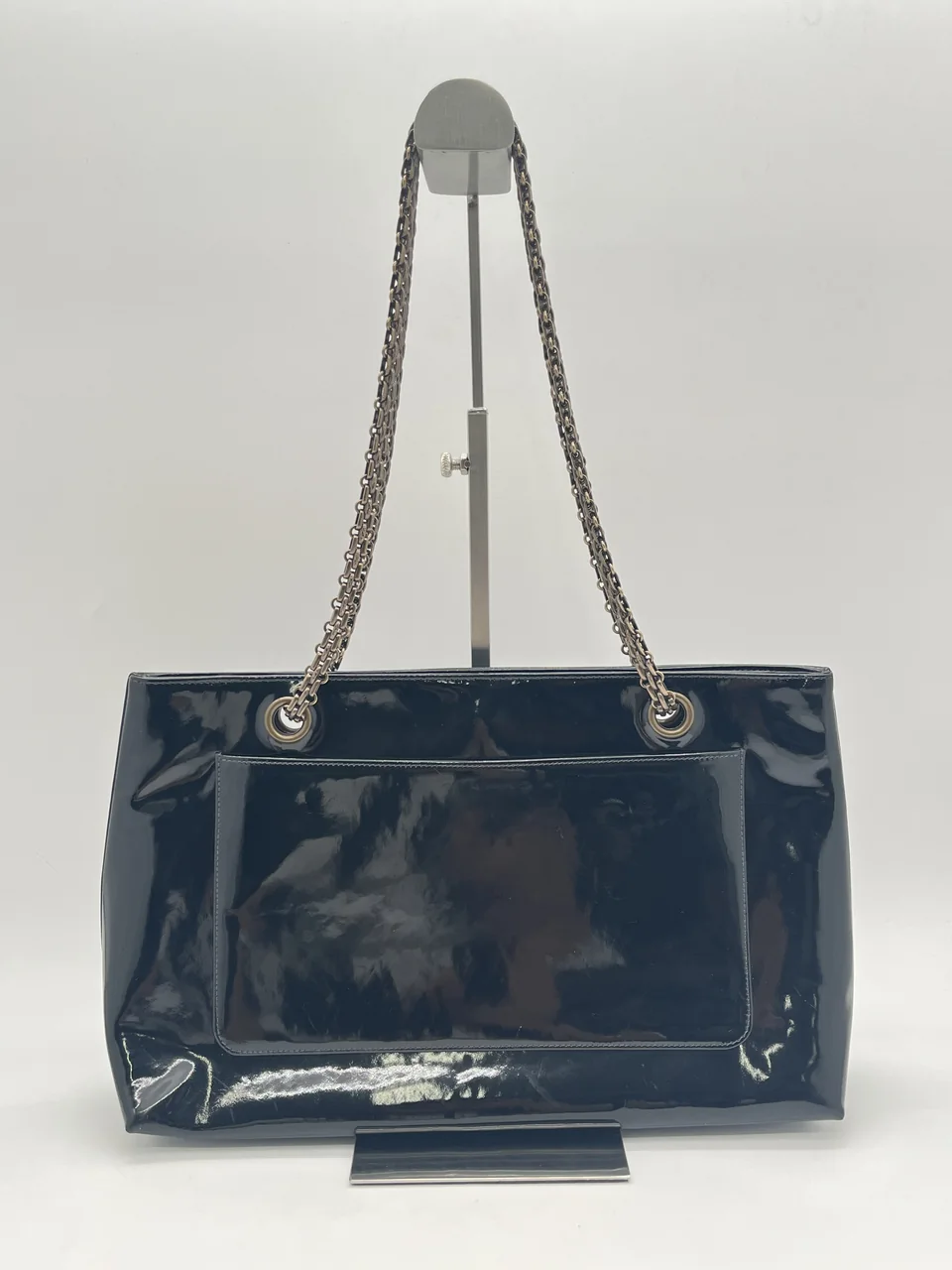 CHANEL PATENT CHAIN TOTE hover