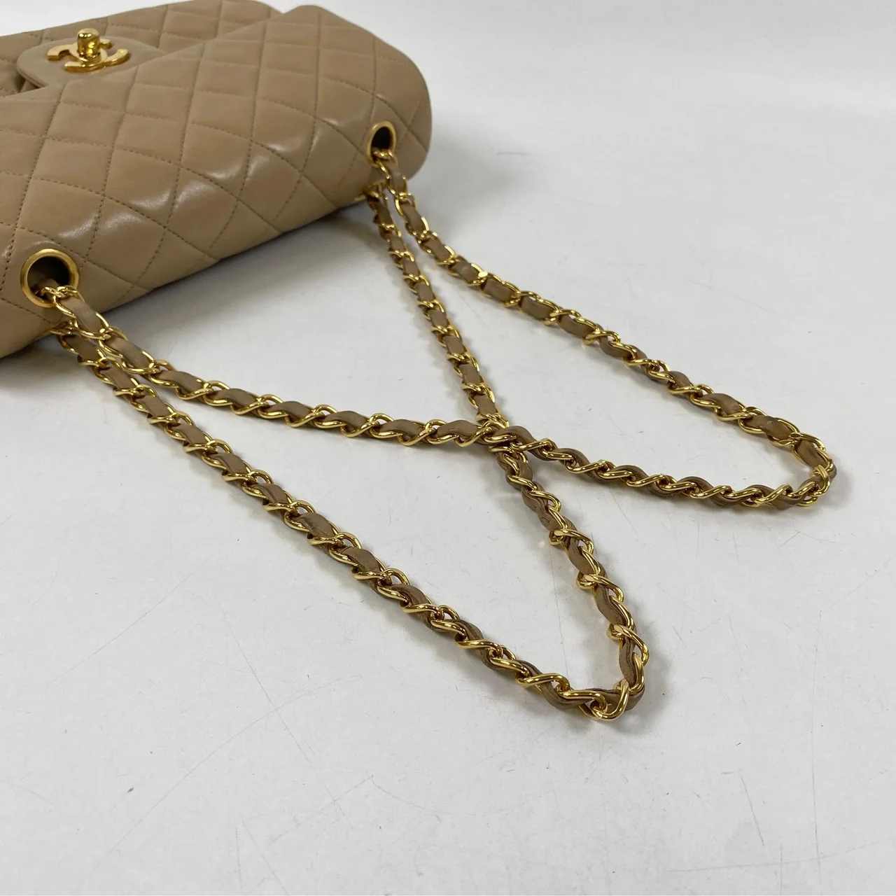 CHANEL LAMB SKIN DOUBLE FLAP view 12