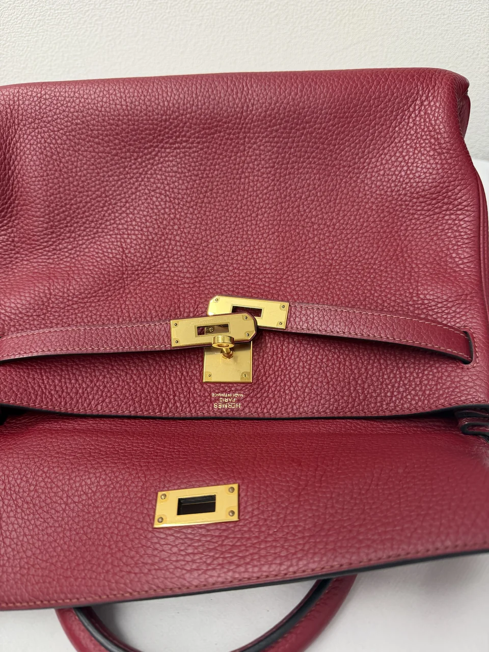 HERMES KELLY 32 (TAURILLON CLEMENCE, ROUGE GRENAT, X STAMP) view 4