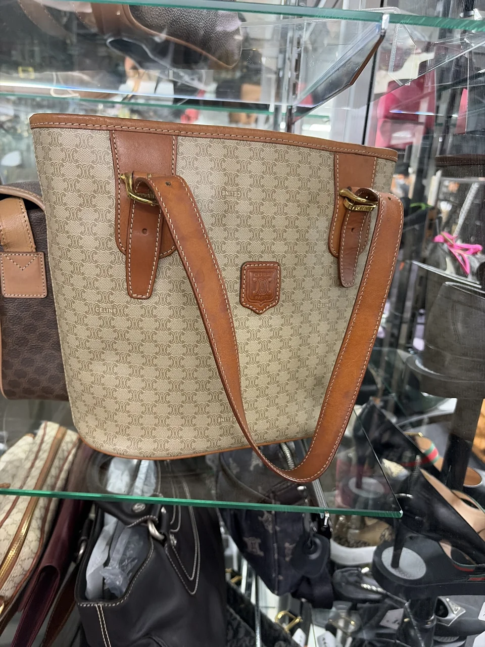 CELINE MACADAM TOTE BAG (BEIGE)