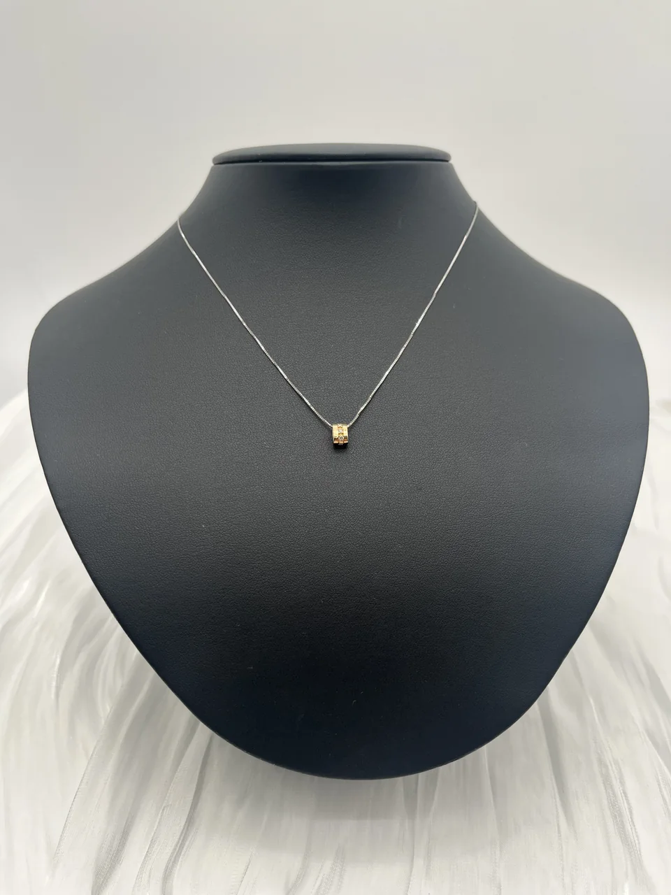 K18/PT900/K18WG DIAMOND NECKLACE FD0.07CT 1.5G 40CM
