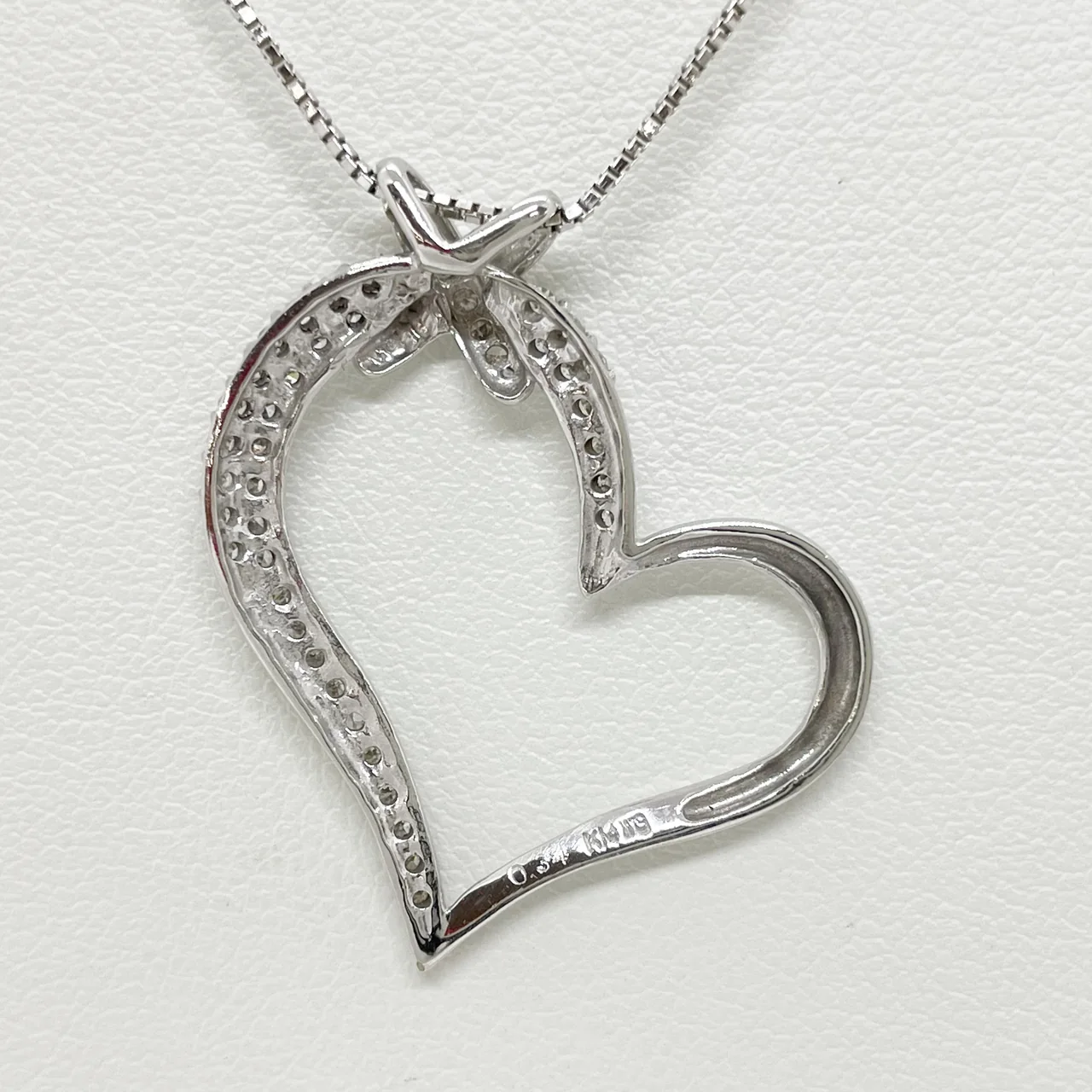 K18WG/K14WG HEART NECKLACE FD0.34CT 5.2G view 6