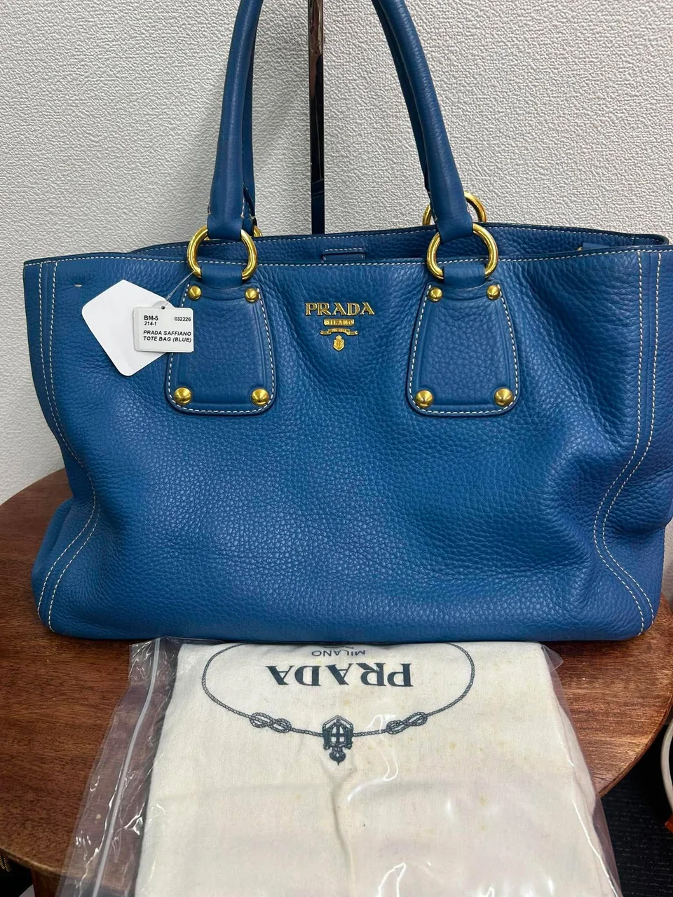 PRADA SAFFIANO TOTE BAG (BLUE) photo 10