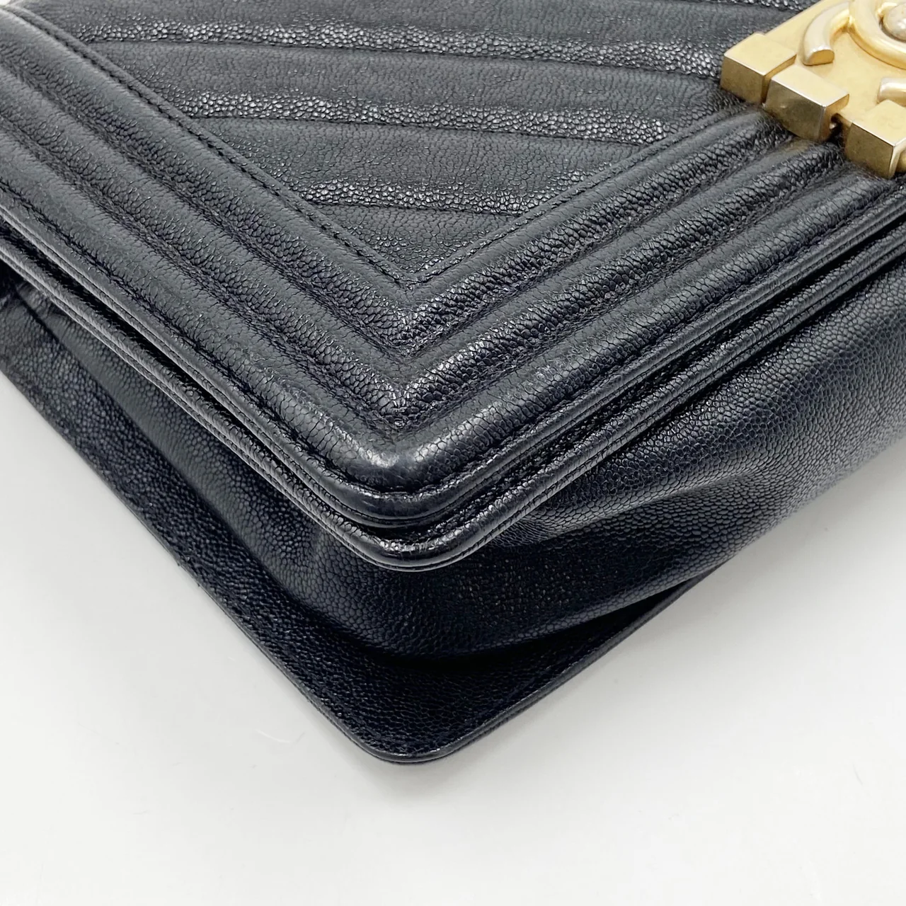 CHANEL CAVIAR SINGLE FLAP LE BOY (26 SERIAL CODE) view 11