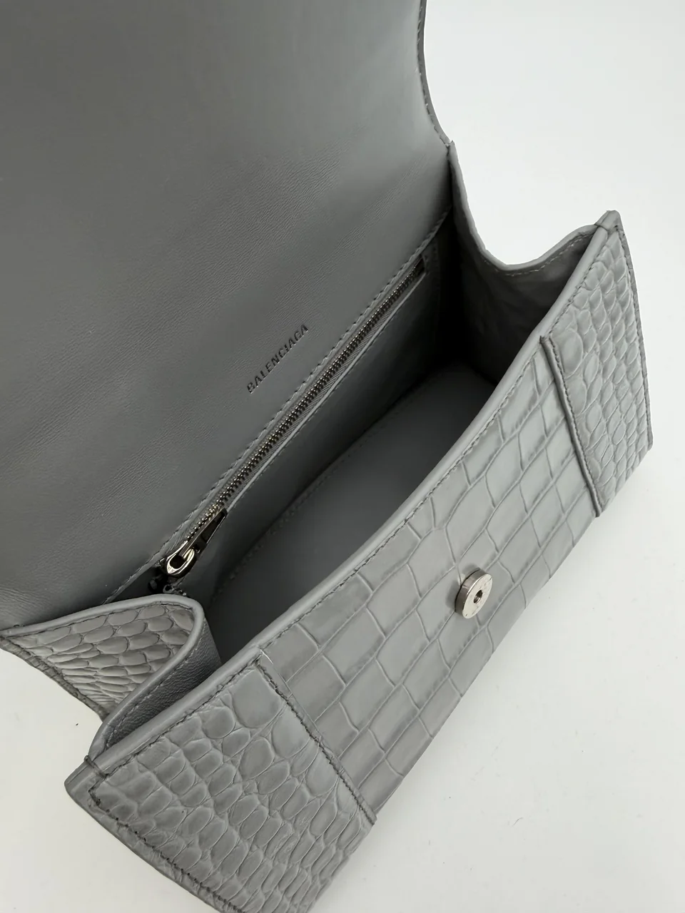 BALENCIAGA HOURGLASS XS TWO-WAY BAG (SILVER) view 6