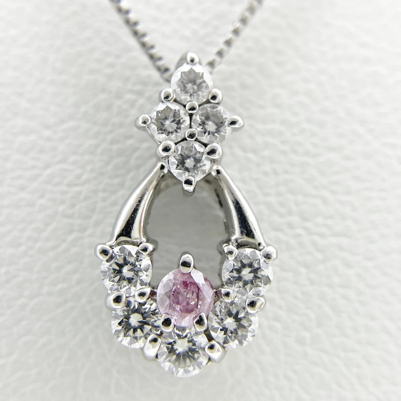 PT850/900 DIAMOND NECKLACE D0.082CT FD0.42CT 3.6G