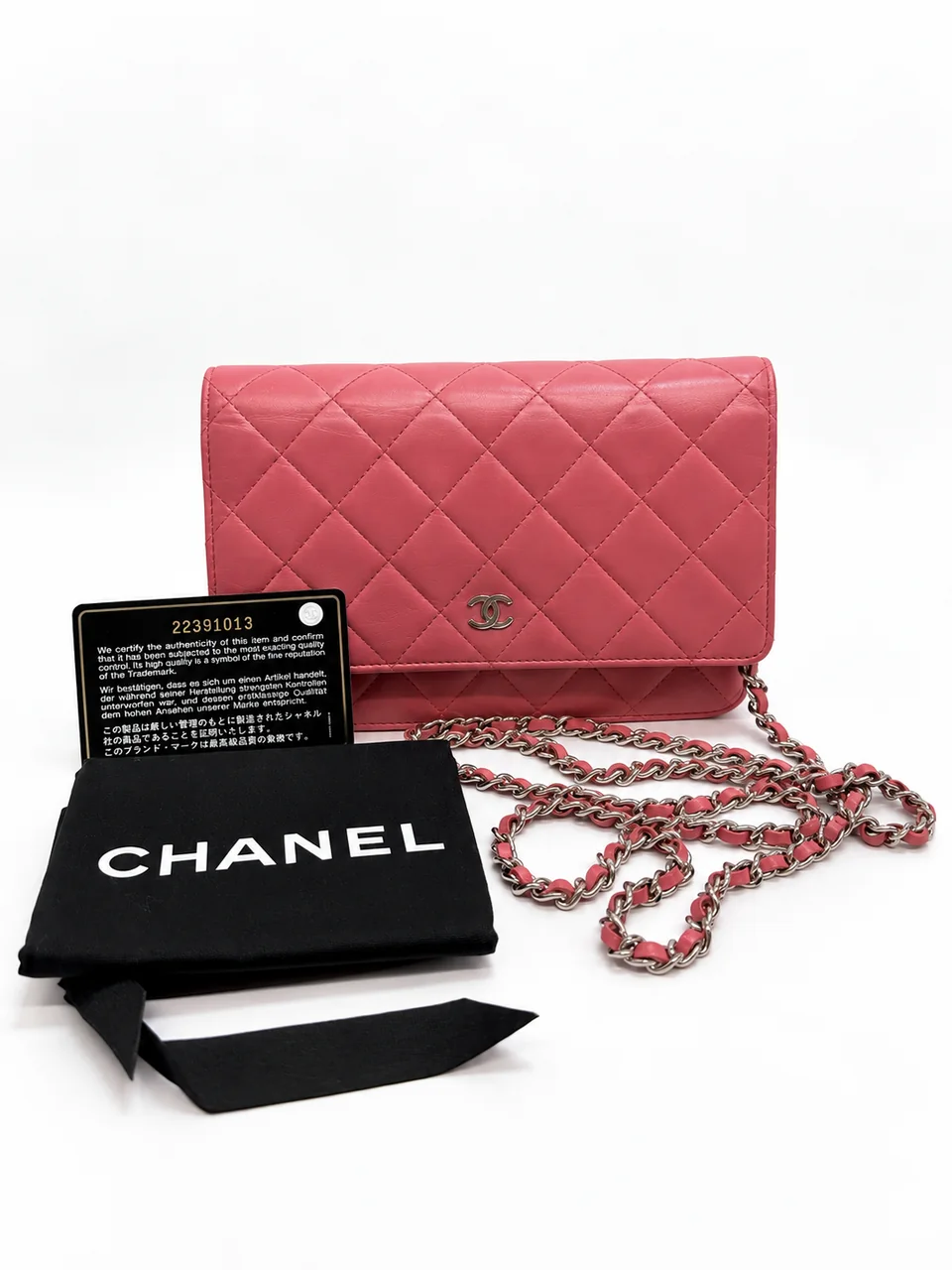 CHANEL LAMB SKIN CHAIN SHOULDER BAG (22 SERIAL CODE)