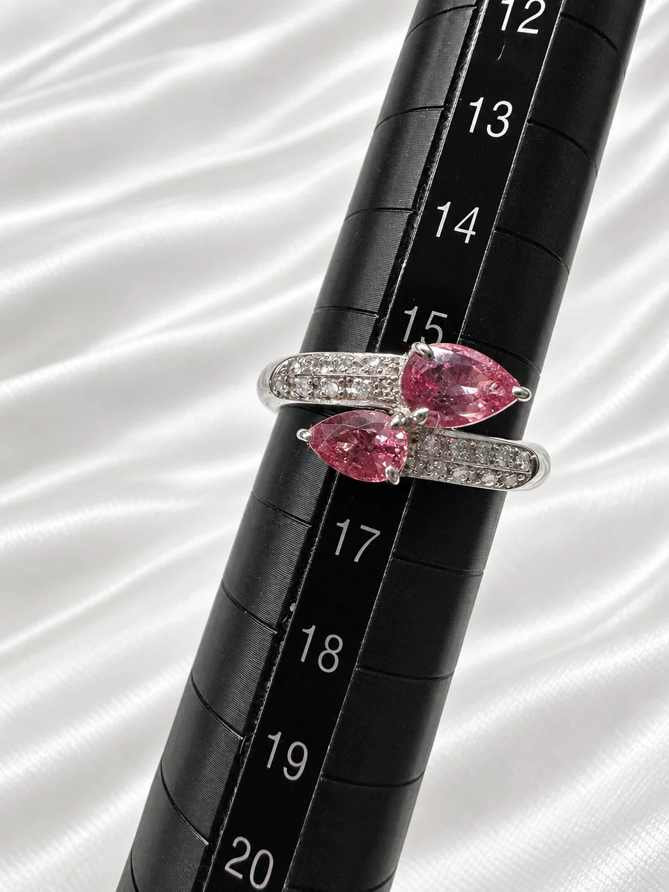 PT900 PADPARADSCHA SAPPHIRE RING S0.84 S0.62 D0.15 8.2G /CERT