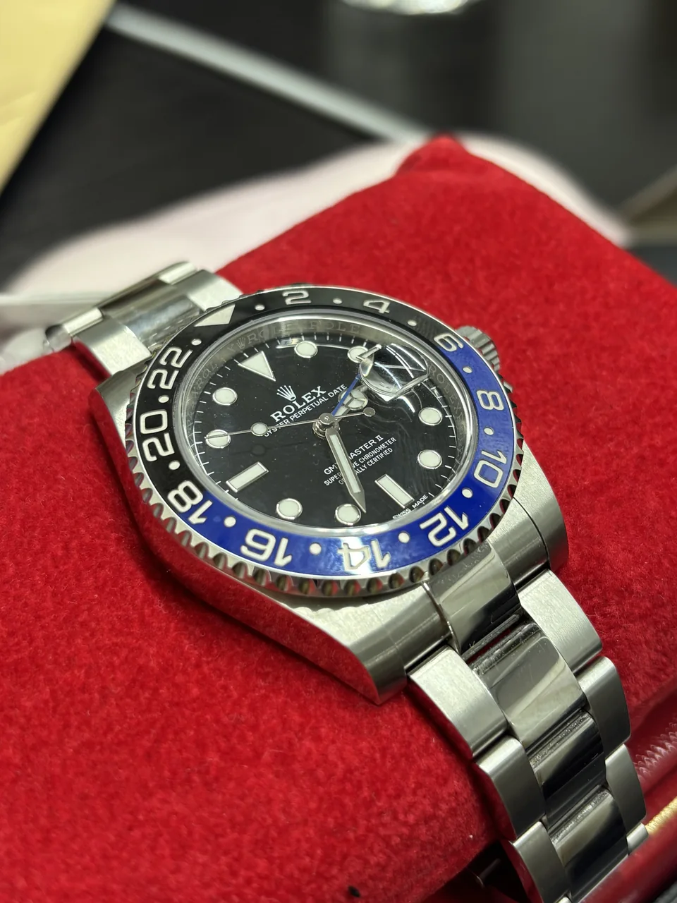 ROLEX GMT MASTER II BLACK DIAL OYSTER BRACELET (2017/07/30) NEW PARALLEL '116710BLNR 932WL222) view 11