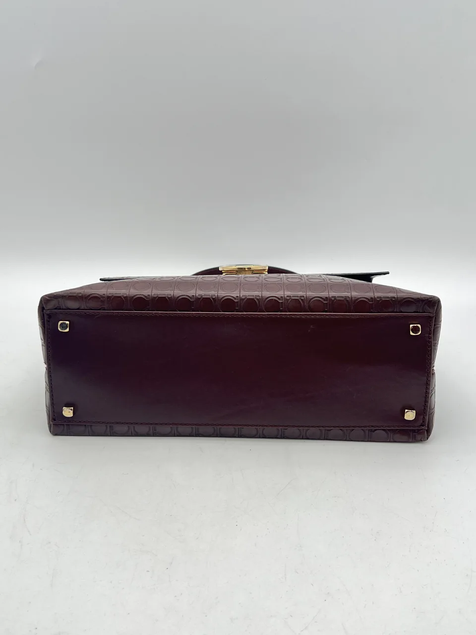 SALVATORE FERRAGAMO GANCINI HANDBAG (DARK BROWN) view 10