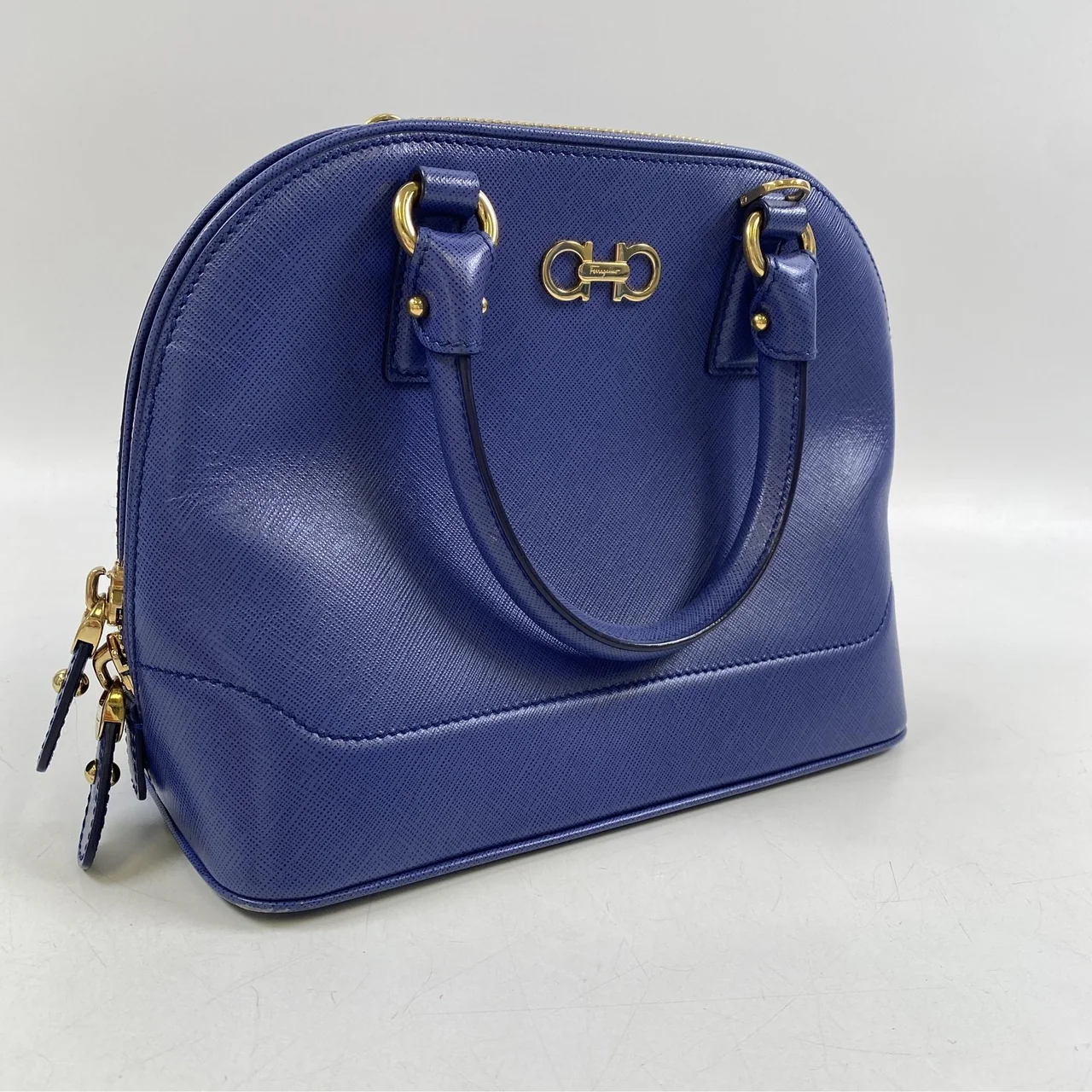 SALVATORE FERRAGAMO GANCINI TWO-WAY BAG (BLUE) view 10