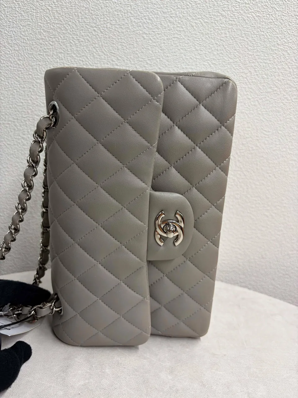 CHANEL LAMB SKIN MATELASSE DOUBLE FLAP view 11