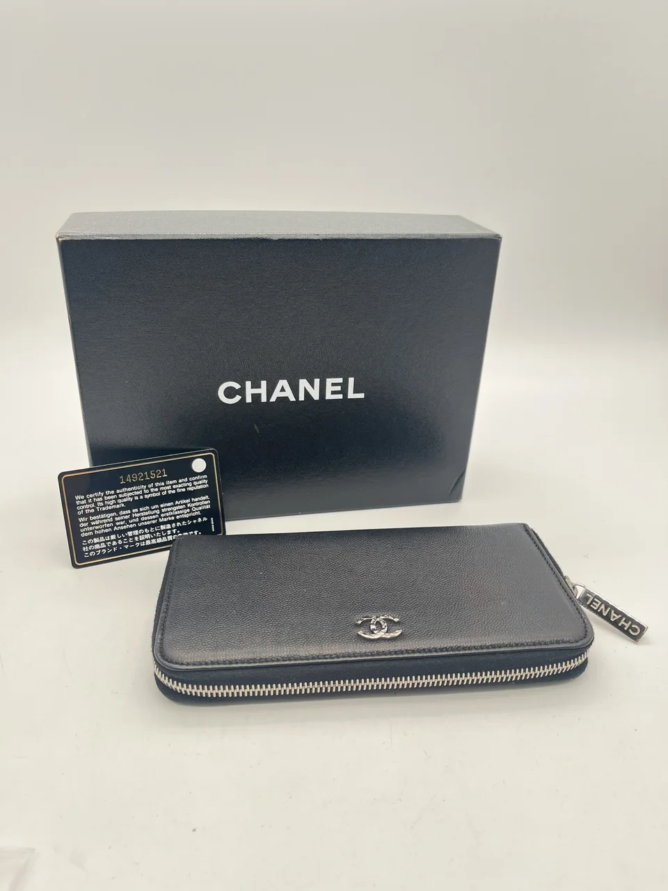 CHANEL CAVIAR ROUND FASTENER LONG WALLET (14 SERIAL CODE) view 10