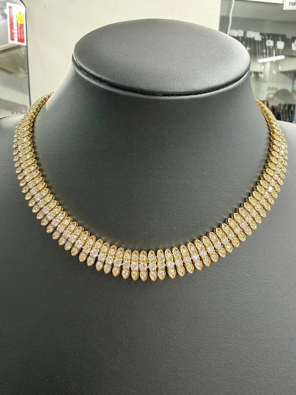 K18 DIAMOND NECKLACE FD19.92CTS 91.9G view 3