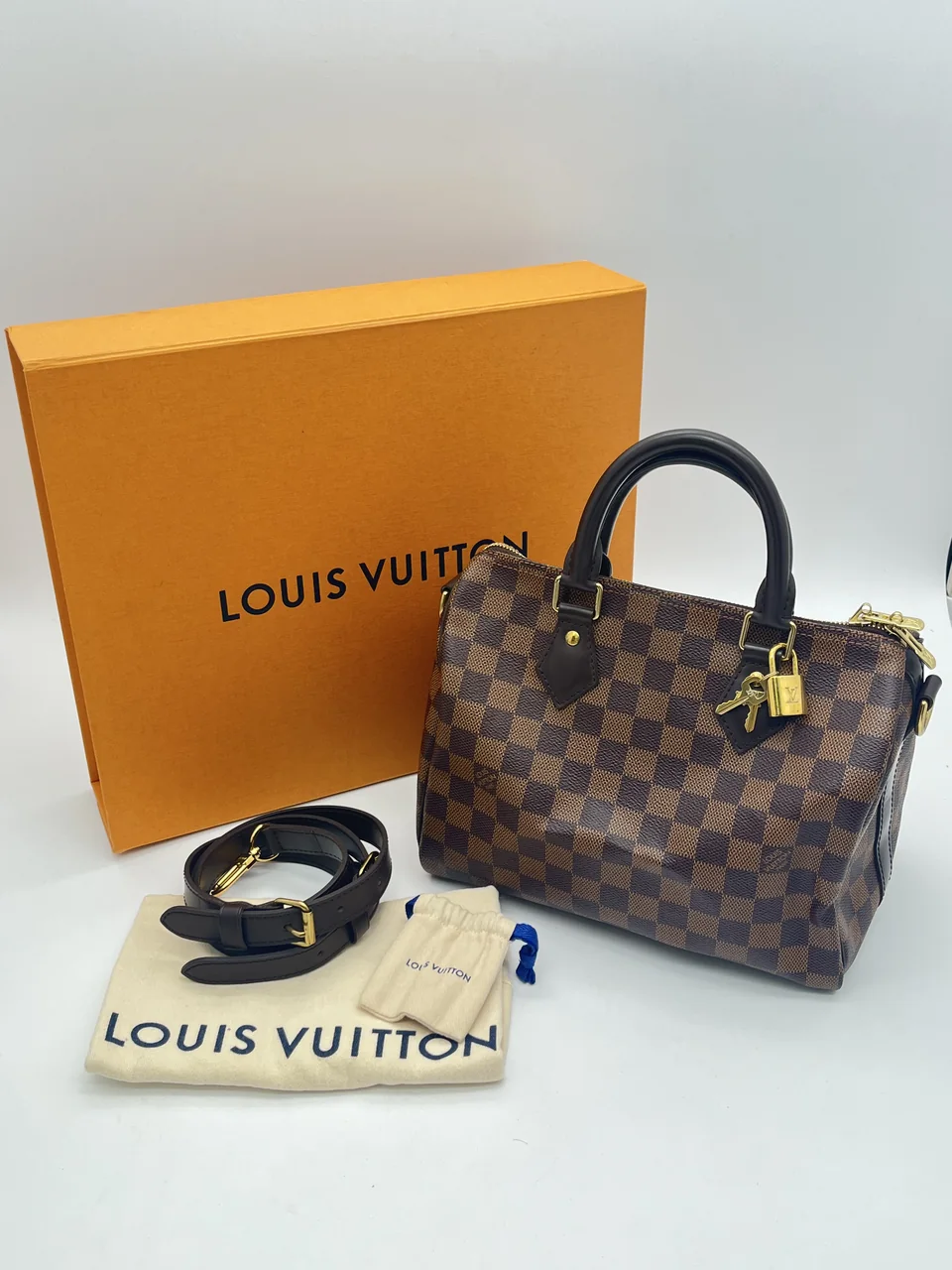 LV DAMIER EBENE SPEEDY BANDOLIERE 25