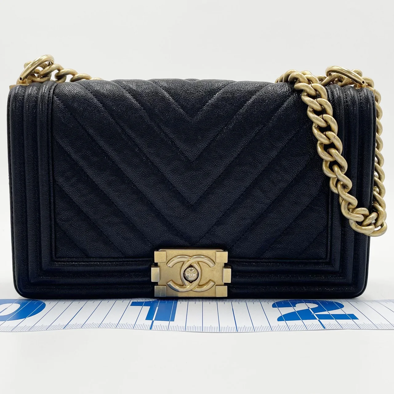 CHANEL CAVIAR SINGLE FLAP LE BOY (26 SERIAL CODE)