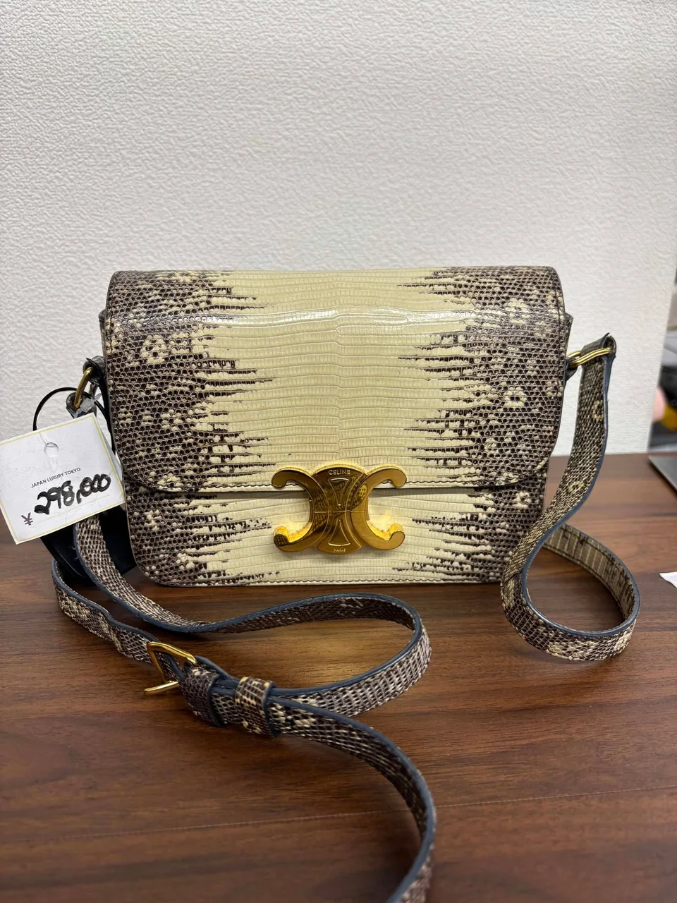 CELINE LIZARD TEEN TRIOMPHE SHOULDER BAG view 13