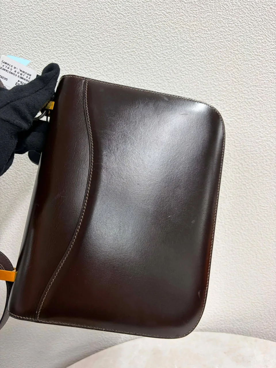 HERMES CONSTANCE 24 (BOX CALF, BROWN, ○R STAMP) view 4