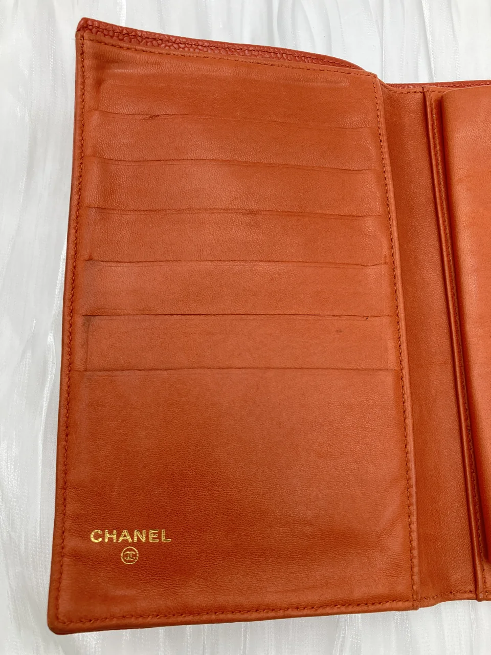 CHANEL CAVIAR LONG WALLET (ORANGE) view 11