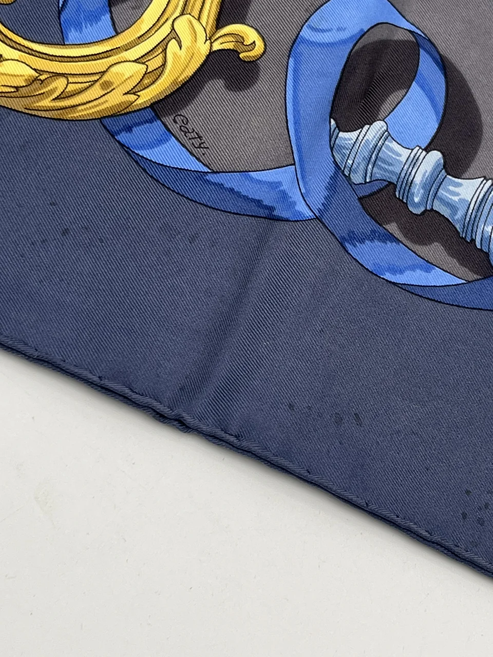 HERMES SCARF (BLUE) view 4