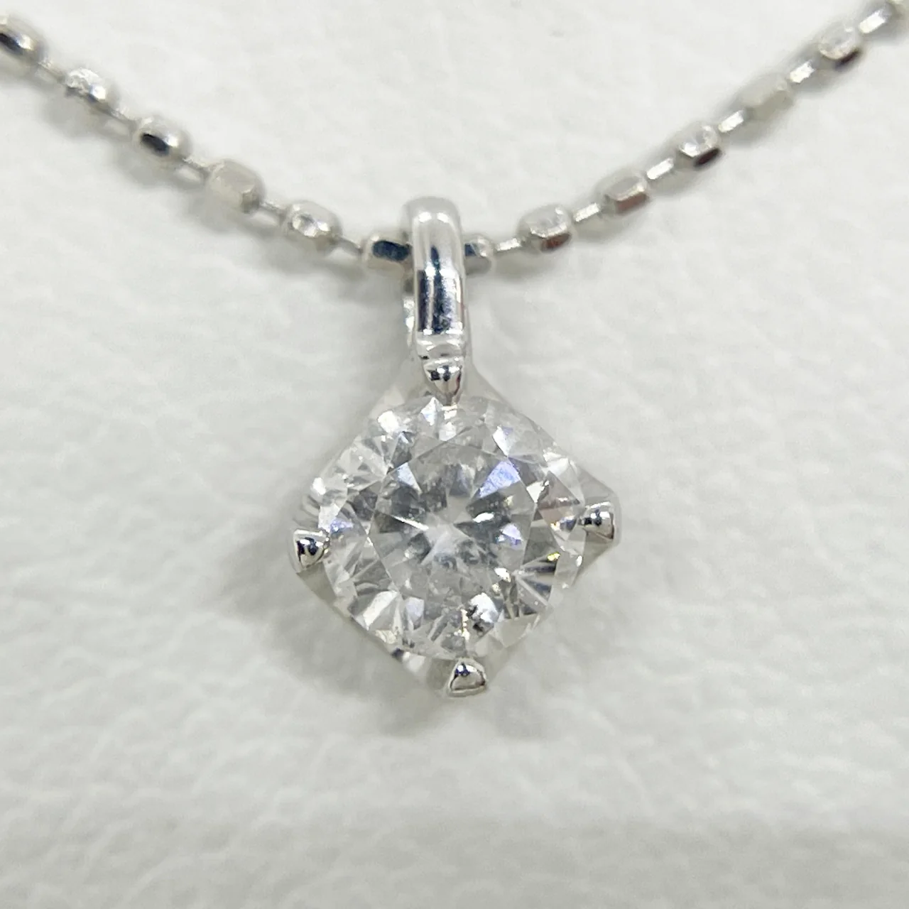 K18WG DIAMOND NECKLACE D0.277CT 1.7G