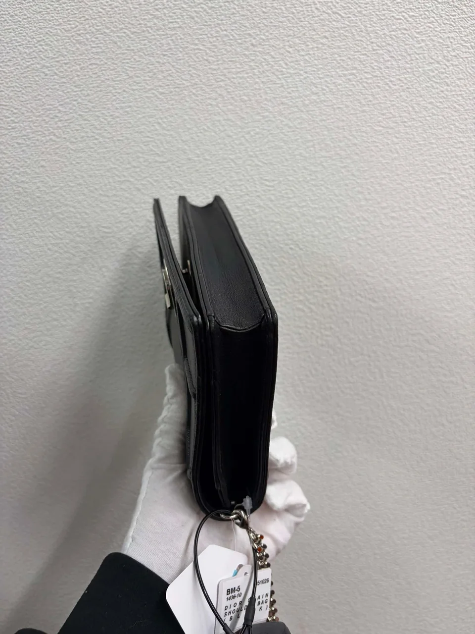 DIOR CHAIN SHOULDER BAG (BLACK) view 6