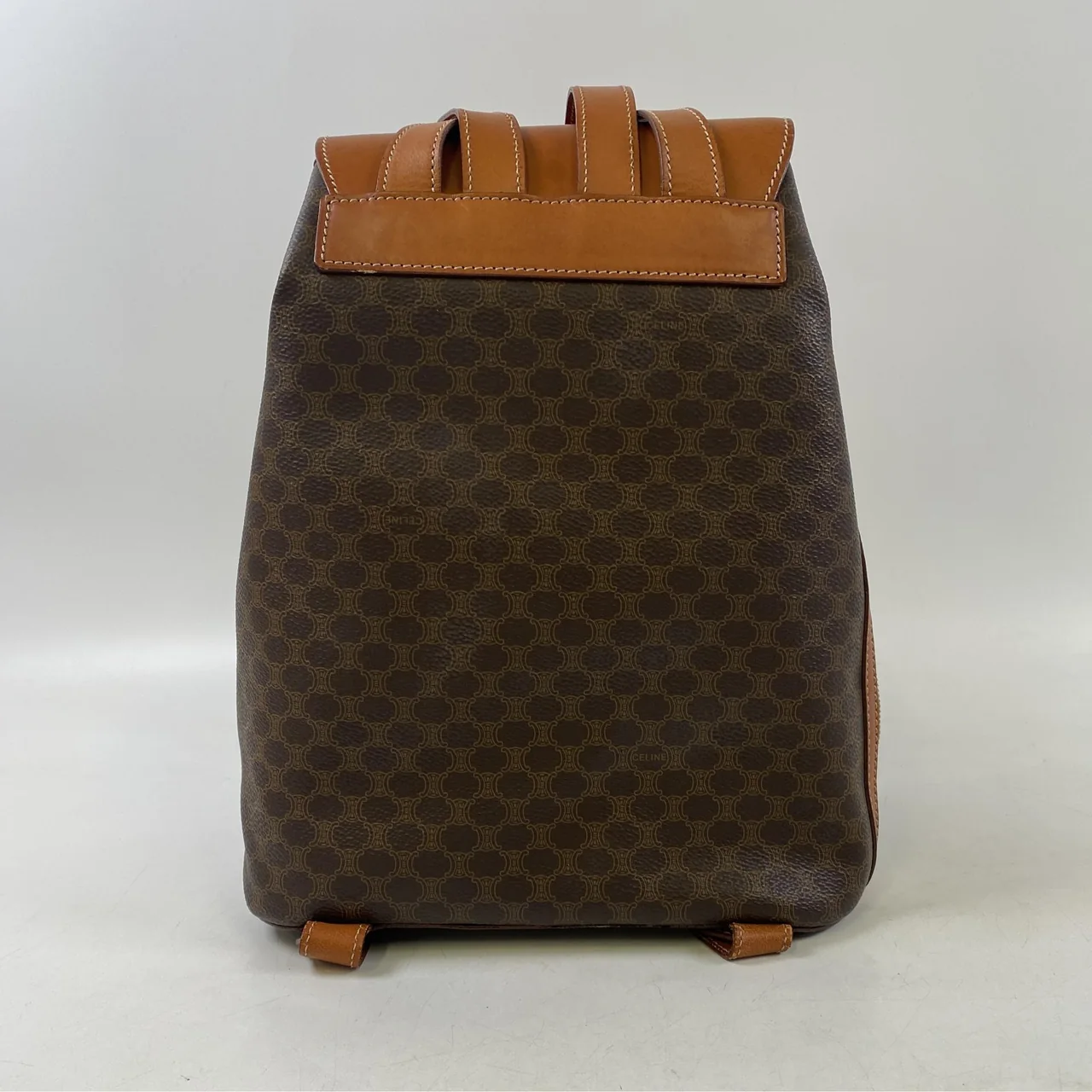 CELINE MACADAM BACKPACK (BROWN) hover