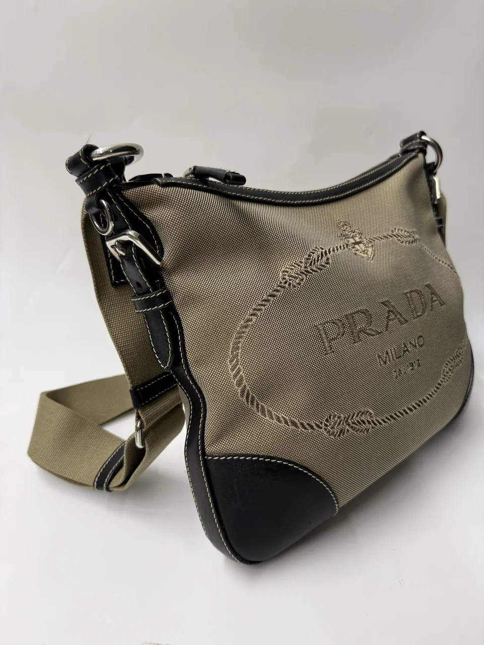 PRADA JACQUARD SHOULDER BAG hover
