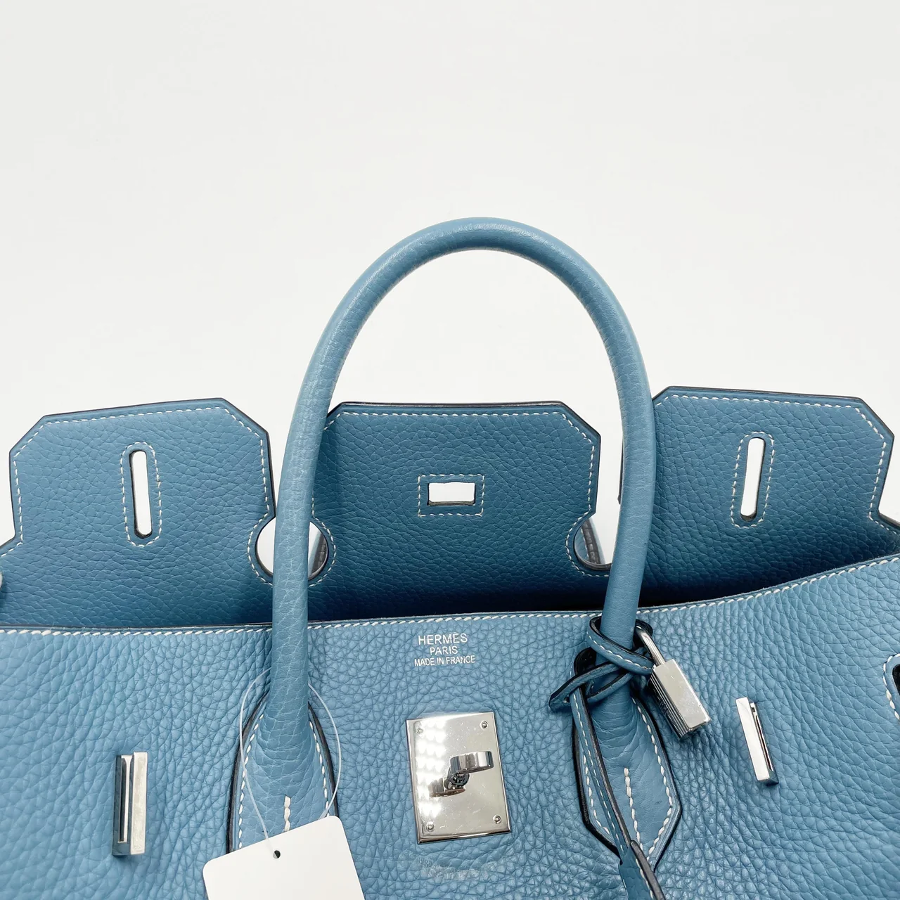HERMES BIRKIN 35 (TAURILLON, BLUE JEAN, □I STAMP) view 7