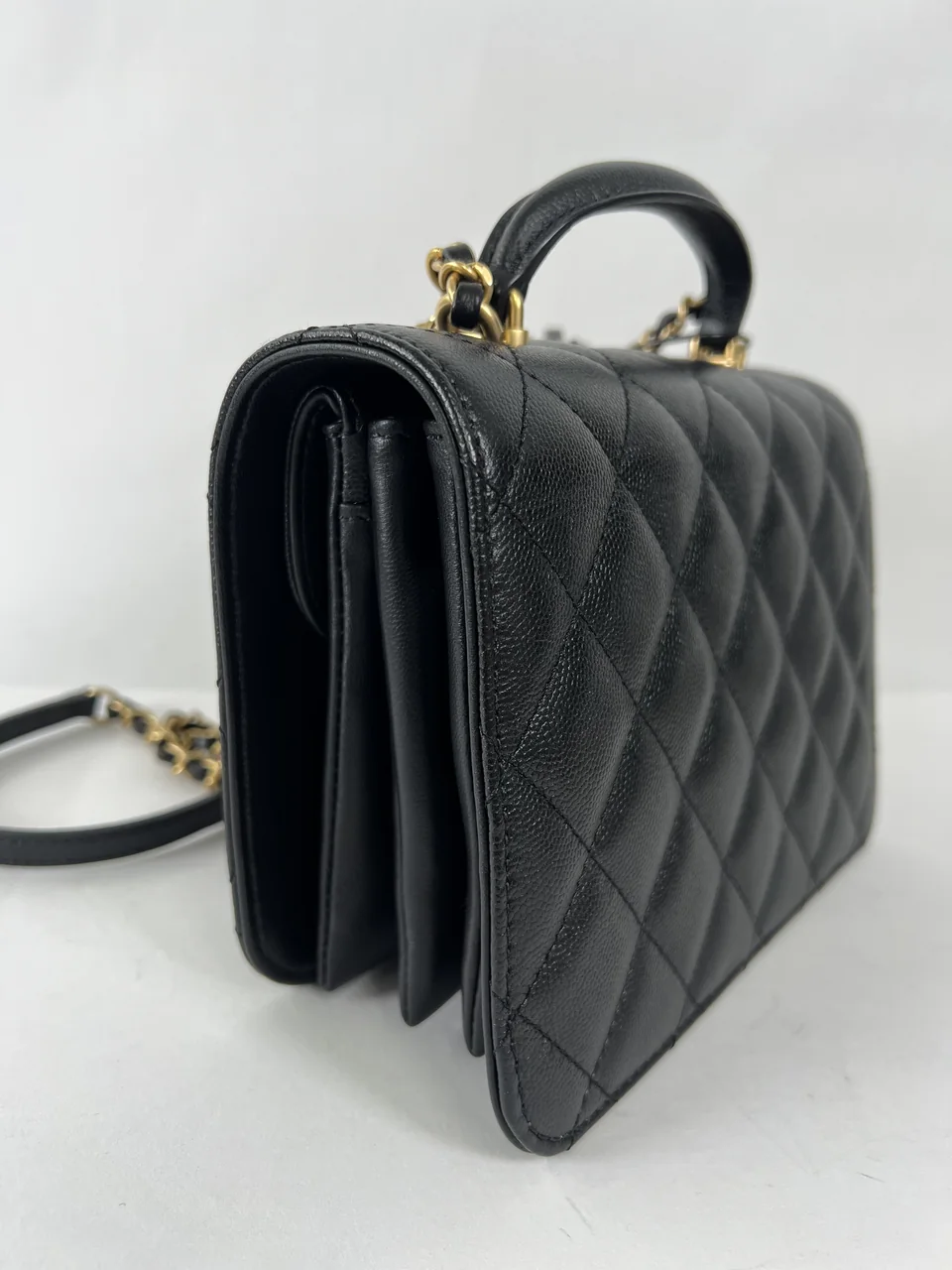 CHANEL CAVIAR MATELASSE FULL FLAP TOP HANDLE view 6