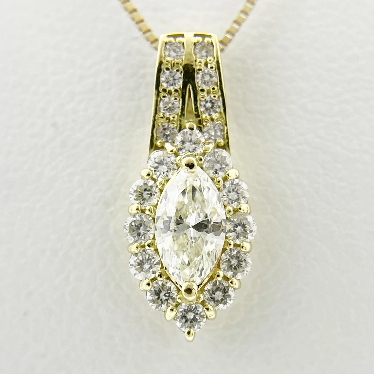 K18 DIAMOND NECKLACE FD0.34CT 0.28CT 2.7G