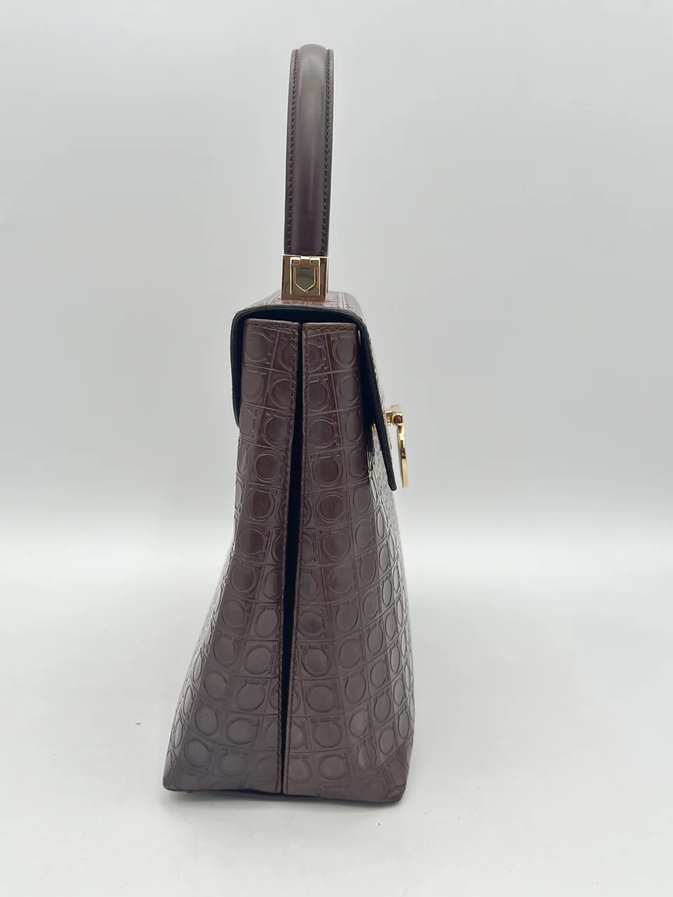 SALVATORE FERRAGAMO GANCINI HANDBAG (DARK BROWN) view 4