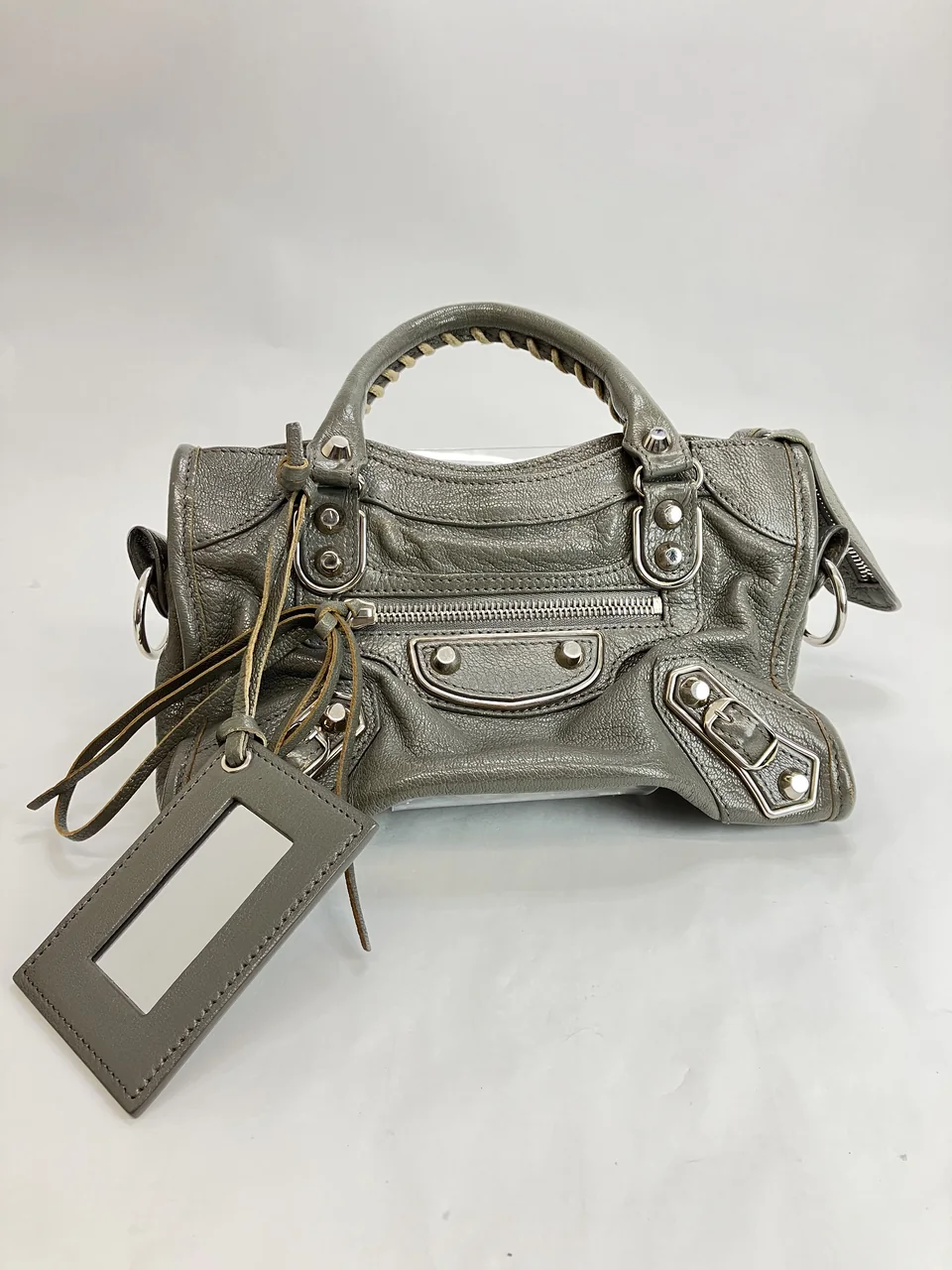 BALENCIAGA NEO CITY TWO-WAY MINI BAG (GRAY) view 4