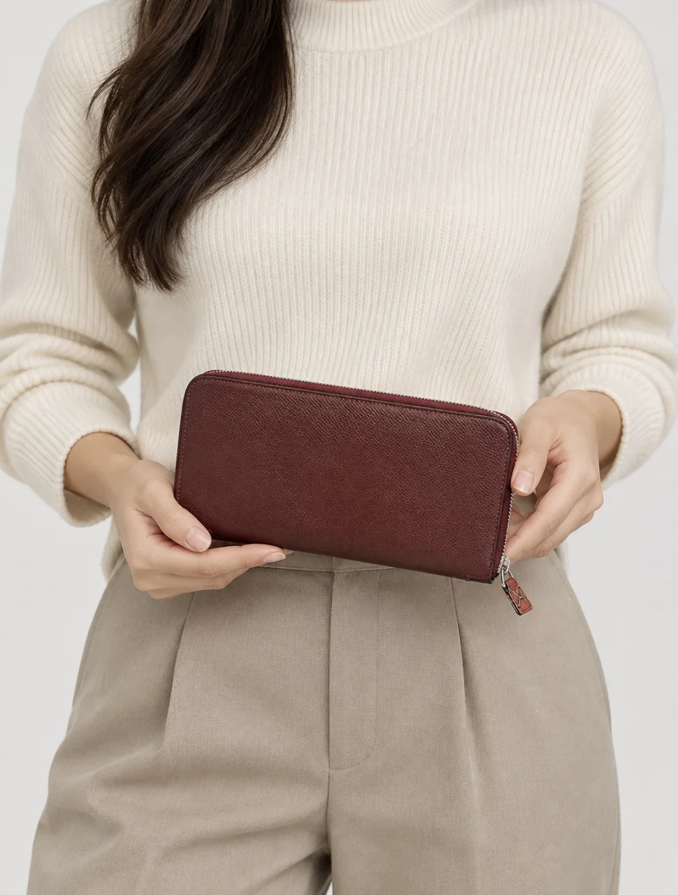 HERMES AZAP LONG (BORDEAUX, □Q STAMP) view 2
